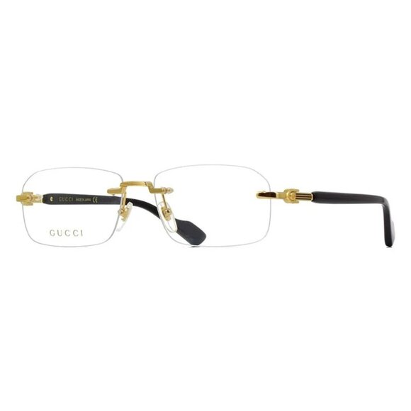NEW GUCCI EYEGLASSES GOLD BLACK WOMEN EYEWEAR GUCCI - Picture 1 of 3